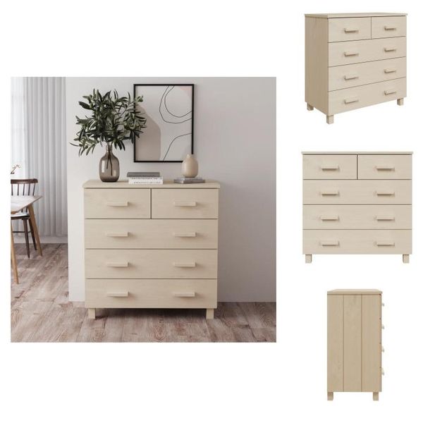 Vidaxl Credenza Hamar Marrone Miele 79X40X80 Cm Pino Massiccio - Credenze-image
