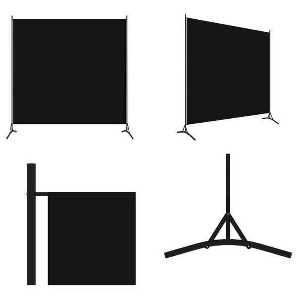 Vidaxl 1 Pezzo Divisorio Nero 175X180 Cm - Divisorio Per Ambienti - Divisorio Per Ambienti - Divisori Per Ambienti-image