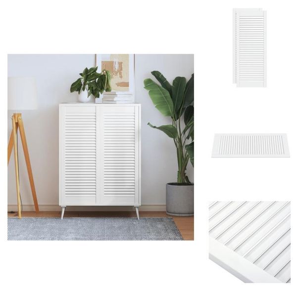 Vidaxl Ante Dell'armadio A Doghe 2 Pezzi Bianco 99,3X39,4 Cm Legno Massiccio - Ante Dell'armadio-image