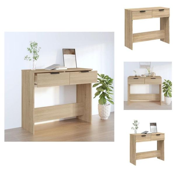 Vidaxl Consolle Rovere Sonoma 90X36X75 Cm Materiale A Base Di Legno - Tavoli Laterali-image