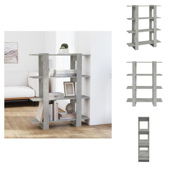 Vidaxl Libreria/Divisorio Grigio Cemento 100X30X123,5 Cm - Librerie E Scaffalature-image