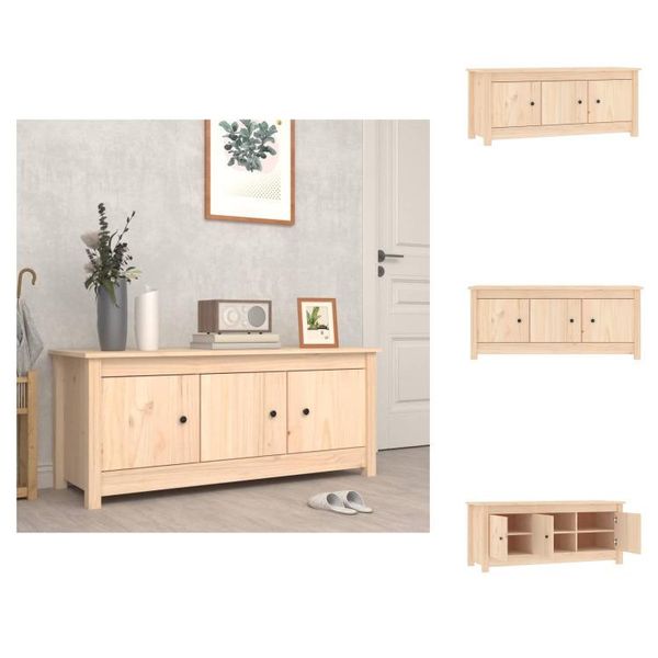 Vidaxl Scarpiera 110X38X45,5 Cm In Legno Di Pino Massiccio - Scarpiere E Armadietti-image
