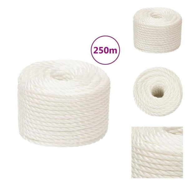 Vidaxl Corda Da Lavoro Bianca 12 Mm 250 M In Polipropilene - Corde-image