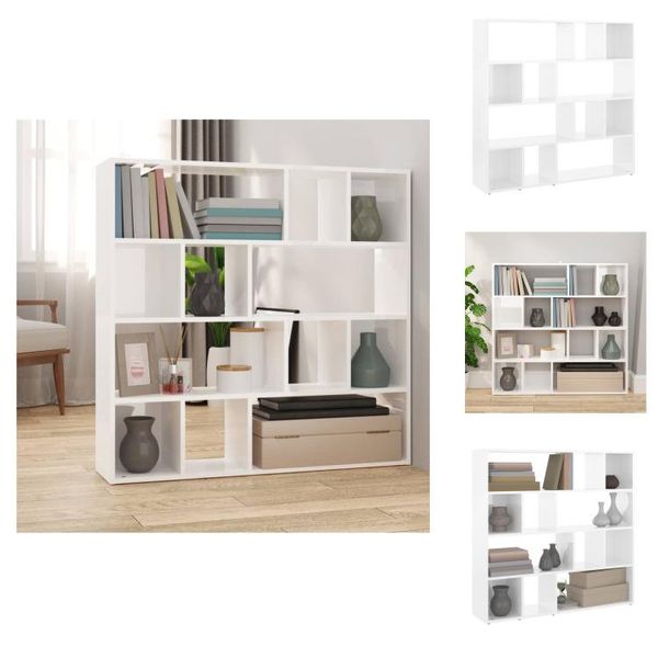 Vidaxl Libreria/Divisorio Per Ambienti Bianco Lucido 105X24X102 Cm - Divisorio Per Ambienti-image