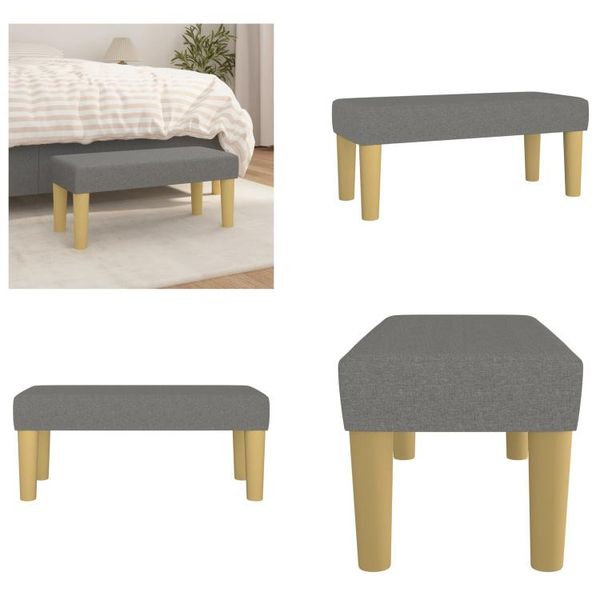 Vidaxl Panca Grigio Scuro 70X30X30 Cm In Tessuto - Panca - Panche - Panca Per Corridoio-image