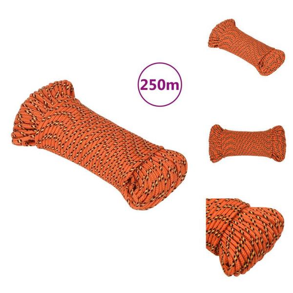 Vidaxl Corda Per Barca Arancione 4 Mm 250 M Polipropilene - Corde-image