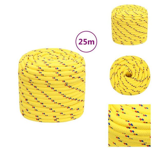 Vidaxl Corda Da Barca Gialla 18 Mm 25 M In Polipropilene - Corde-image