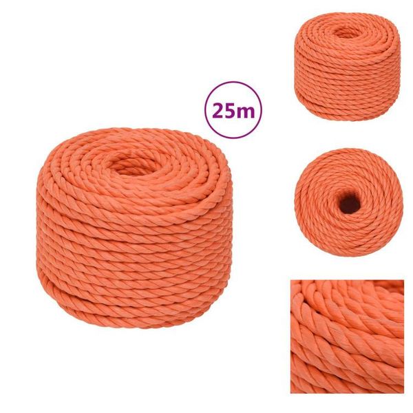 Vidaxl Corda Da Lavoro Arancione 10 Mm 25 M In Polipropilene - Corde-image