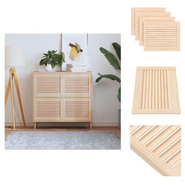 Vidaxl Armadio Ante A Persiana Design 4 Pezzi 39,5X49,4 In Legno Di Pino Massiccio - Porte Armadio-image