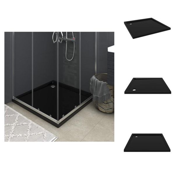 Vidaxl Piatto Doccia Abs Quadrato Nero 80X80 Cm - Piatti Doccia-image