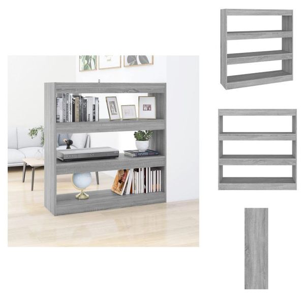 Vidaxl Libreria/Divisorio Grigio Sonoma 100×30×103 Cm - Librerie E Scaffalature-image