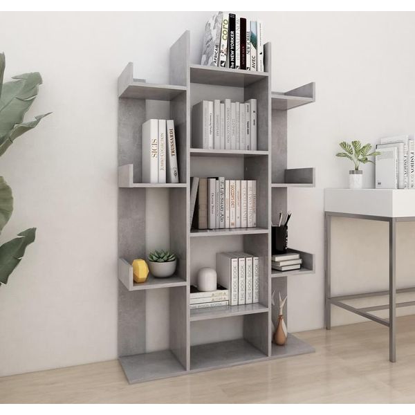 Vidaxl Libreria Grigio Cemento 86X25,5X140 Cm Materiale A Base Di Legno - Libreria - Librerie - Libreria - Librerie-image