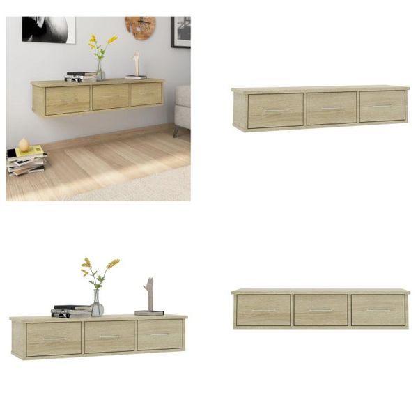 Vidaxl Scaffale A Muro In Rovere Sonoma 88X26X18,5 Cm - Scaffale A Cassetto - Scaffale A Cassetto - Scaffale A Muro - Scaffale A Muro-image