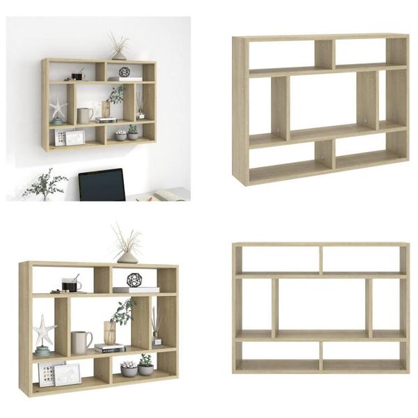 Vidaxl Scaffale Da Parete In Rovere Sonoma 75X16X55 Cm Materiale A Base Di Legno - Scaffale Da Parete - Scaffale Da Parete - Scaffale Da Parete - Scaffali Da Parete-image