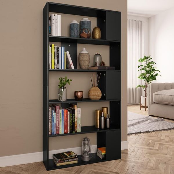 Vidaxl Libreria/Divisorio Per Camera Nero 80X24X159 Cm Materiale A Base Di Legno - Libreria - Librerie - Libreria - Librerie-image