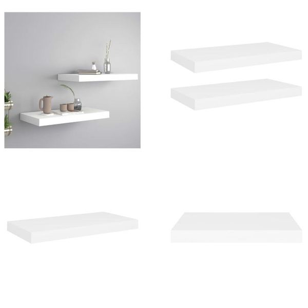 Vidaxl Mensole Galleggianti 2 Pz. Bianco 50X23X3,8 Cm Mdf - Mensola A Muro - Mensole A Muro - Mensola A Muro Galleggiante - Mensola A Muro Galleggiante-image