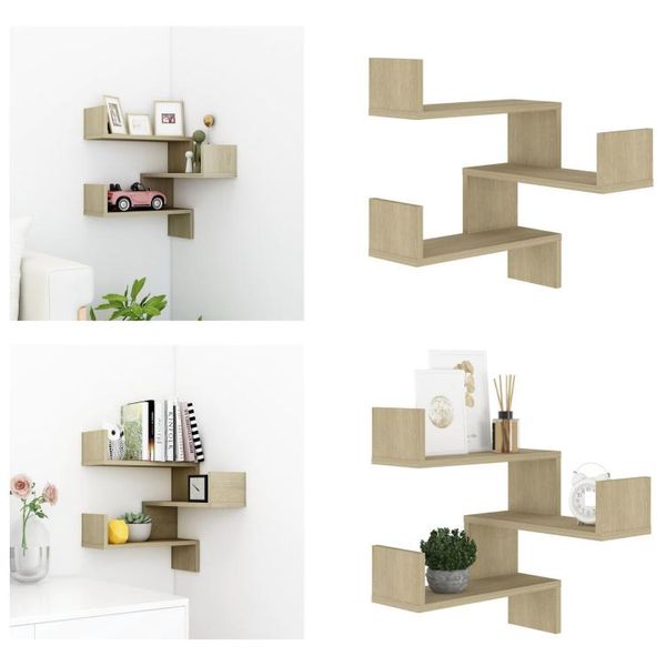 Vidaxl Mensola Angolare A Muro Rovere Sonoma 40X40X50 Cm In Legno - Mensola A Muro - Mensole A Muro - Mensola A Muro - Mensole A Muro-image