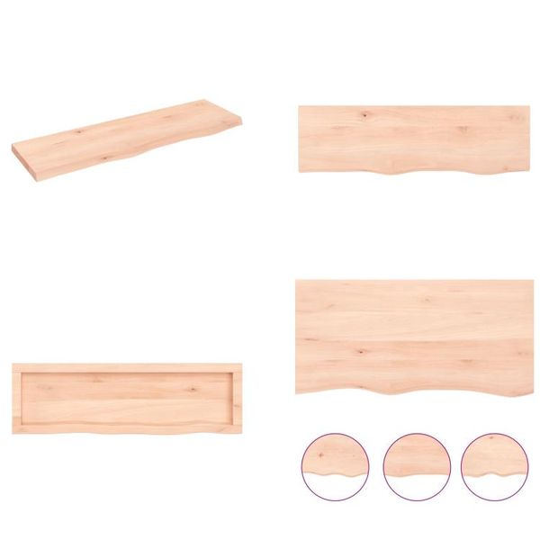 Vidaxl Scaffale A Muro 100X30X(2 4) Cm In Legno Massiccio Di Quercia Non Trattato - Scaffale A Muro - Scaffale A Muro - Scaffale Portaoggetti - Scaffale Galleggiante-image