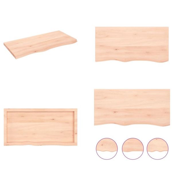 Vidaxl Scaffale A Muro 100X50X(2 4) Cm In Legno Massiccio Di Quercia Non Trattato - Scaffale A Muro - Scaffale A Muro - Scaffale Portaoggetti - Scaffale Galleggiante-image