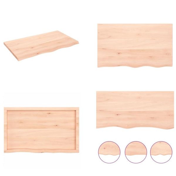 Vidaxl Scaffale A Muro 100X60X(2 4) Cm In Legno Massiccio Di Quercia Non Trattato - Scaffale A Muro - Scaffale A Muro - Scaffale Portaoggetti - Scaffale Galleggiante-image