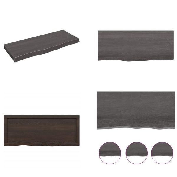 Vidaxl Scaffale A Muro Marrone Scuro 100X40X(2 6)Cm In Legno Massiccio Trattato Con Rovere - Scaffale A Muro - Scaffale A Muro - Scaffale Portaoggetti - Scaffale Galleggiante-image