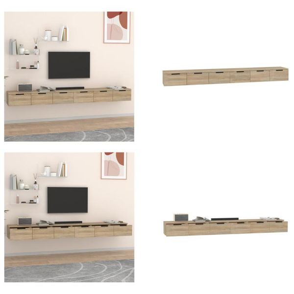 Vidaxl Armadi A Muro 2 Pezzi Rovere Sonoma 102X30X20 Cm Materiale A Base Di Legno - Armadio A Muro - Armadi A Muro - Armadio A Muro - Armadio A Muro Tv-image