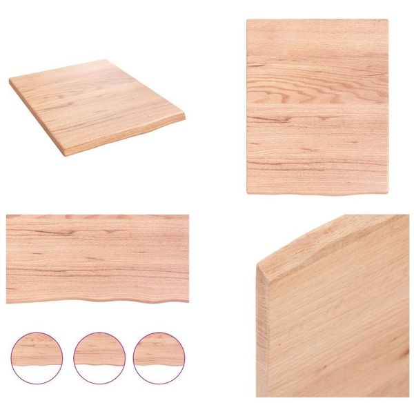 Vidaxl Scaffale A Muro Marrone Chiaro 40X50X2 Cm In Legno Massiccio Trattato Con Rovere - Scaffale A Muro - Scaffale A Muro - Scaffale Portaoggetti - Scaffale Galleggiante-image