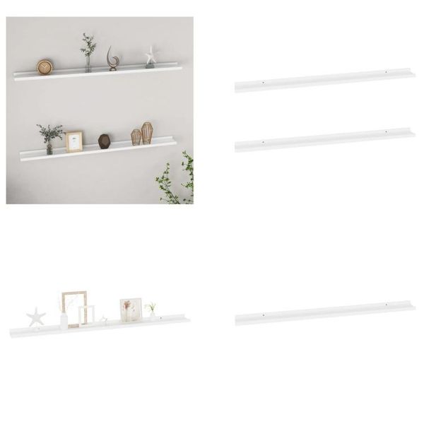 Vidaxl Mensole Da Parete 2 Pz. Bianco 115X9X3 Cm - Mensole Da Parete - Mensole Da Parete - Mensole Da Parete - Mensole Da Parete - Mensole Da Parete-image