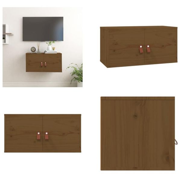 Vidaxl Armadio A Muro Marrone Miele 60X30X30 Cm In Legno Di Pino Massiccio - Armadio A Muro - Armadio A Muro - Armadio A Muro In Legno Massiccio-image