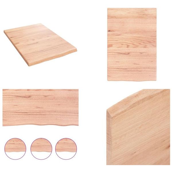 Vidaxl Scaffale A Muro Marrone Chiaro 40X60X2 Cm In Legno Massiccio Trattato Con Rovere - Scaffale A Muro - Scaffale A Muro - Scaffale Portaoggetti - Scaffale Galleggiante-image
