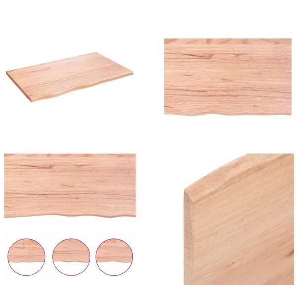 Vidaxl Mensola A Muro Marrone Chiaro 80X50X2 Cm In Legno Massiccio Trattato Con Rovere - Mensola A Muro - Mensola Portaoggetti - Mensola Galleggiante-image