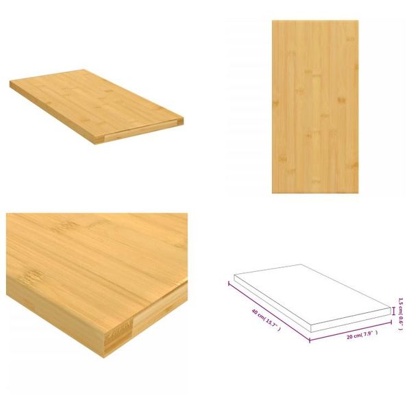 Vidaxl Scaffale A Muro 40X20X1,5 Cm In Bambù - Scaffale A Muro - Scaffale A Muro - Scaffale Portaoggetti - Scaffale Galleggiante-image