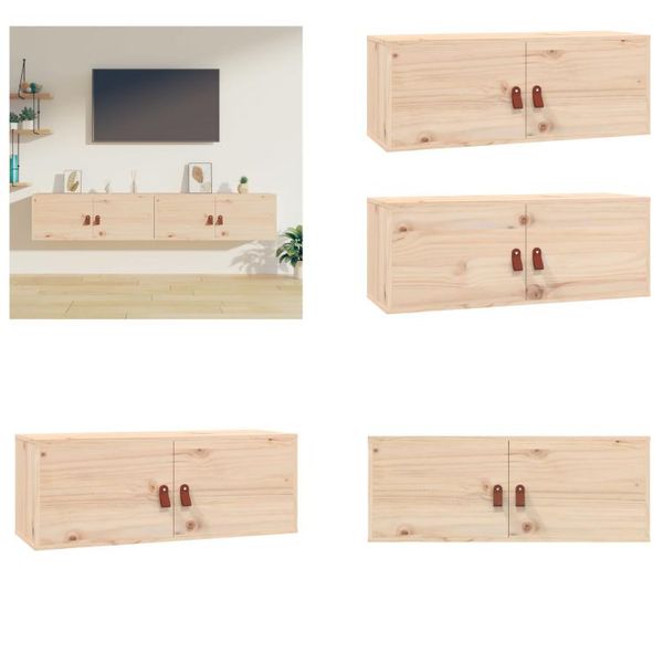 Vidaxl Armadi A Muro 2 Pezzi 80X30X30 Cm In Legno Di Pino Massiccio - Armadio A Muro - Armadio A Muro - Armadio A Muro In Legno Massiccio-image