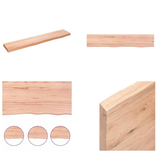 Vidaxl Scaffale A Muro Marrone Chiaro 100X20X4 Cm In Legno Massiccio Trattato Con Rovere - Scaffale A Muro - Scaffale A Muro - Scaffale Portaoggetti - Scaffale Galleggiante-image