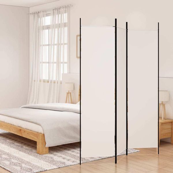 The Living Store Paravento 3 Pz. Paravento Bianco 150X200 Cm-image
