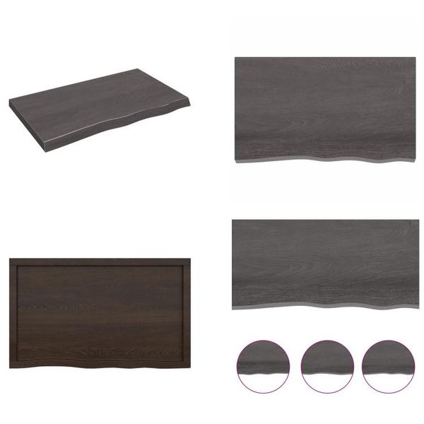 Vidaxl Scaffale A Muro Marrone Scuro 100X60X(2 6)Cm In Legno Massiccio Trattato Con Rovere - Scaffale A Muro - Scaffale A Muro - Scaffale Portaoggetti - Scaffale Galleggiante-image