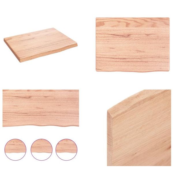Vidaxl Scaffale A Muro Marrone Chiaro 40X30X2 Cm In Legno Massiccio Trattato Con Rovere - Scaffale A Muro - Scaffale A Muro - Scaffale Portaoggetti - Scaffale Galleggiante-image