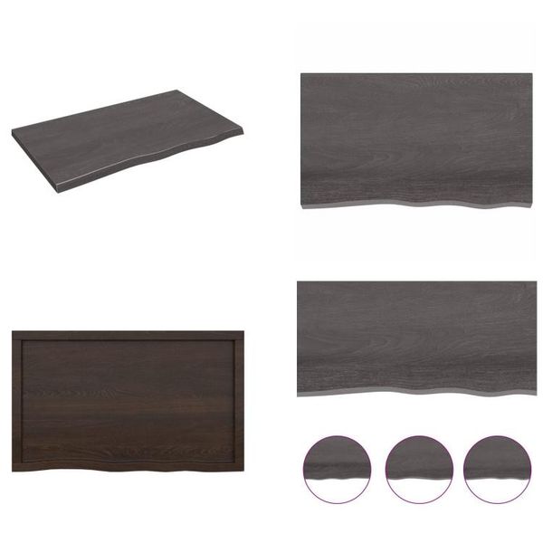 Vidaxl Scaffale A Muro Marrone Scuro 100X60X(2 4)Cm In Legno Massiccio Trattato Con Rovere - Scaffale A Muro - Scaffale A Muro - Scaffale Portaoggetti - Scaffale Galleggiante-image