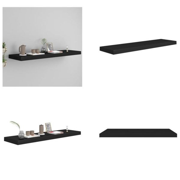 Vidaxl Mensola Galleggiante Nera 90X23,5X3,8 Cm Mdf - Mensola A Muro - Mensole A Muro - Mensola A Muro Galleggiante - Mensola A Muro Galleggiante-image