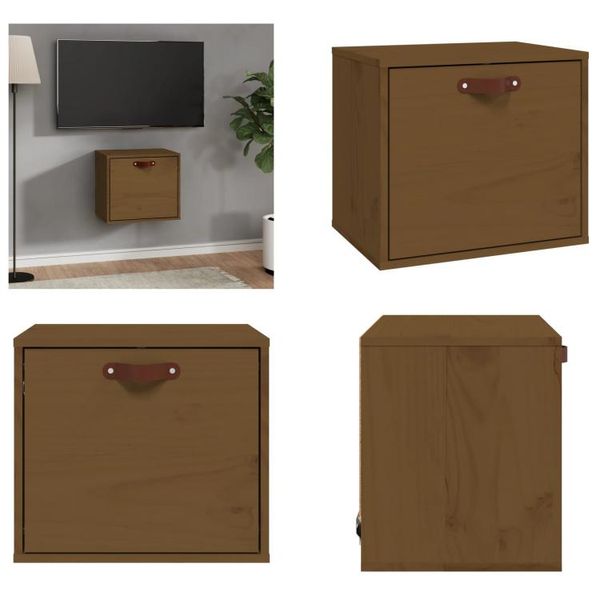 Vidaxl Armadio A Muro Marrone Miele 40X30X35 Cm In Legno Di Pino Massiccio - Armadio A Muro - Armadio A Muro - Armadio A Muro In Legno Massiccio-image