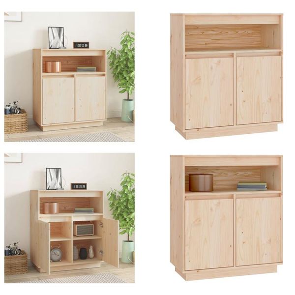 Vidaxl Credenza 70X34X80 Cm In Legno Di Pino Massiccio - Credenza - Credenza - Armadio - Mobile Contenitore-image