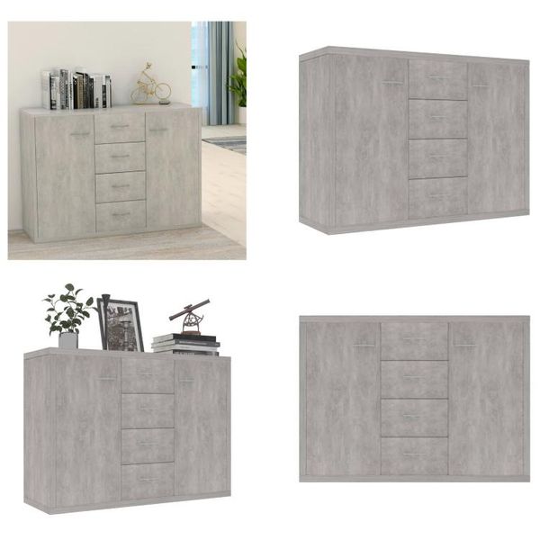 Vidaxl Credenza Grigio Cemento 88X30X65 Cm In Legno - Credenza - Credenze - Armadio Laterale - Armadi Laterali-image