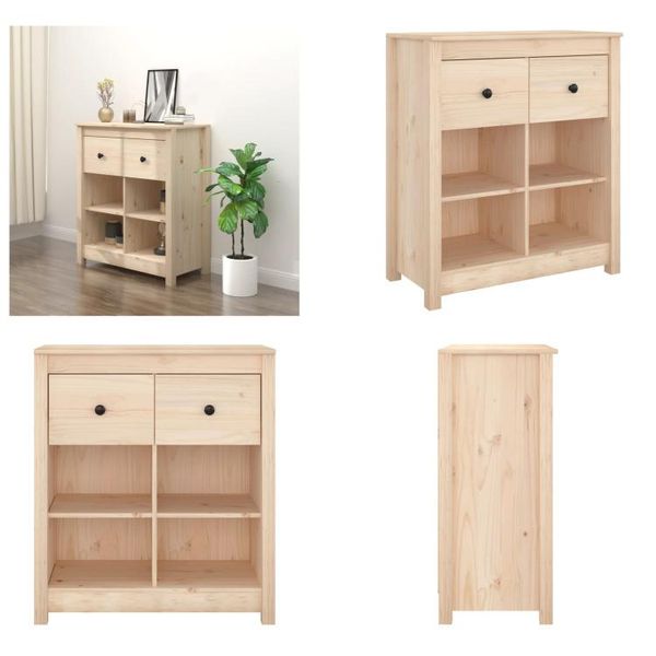 Vidaxl Credenza 70X35X80 Cm In Legno Di Pino Massiccio - Credenza - Credenza - Credenza - Credenza - Madia-image