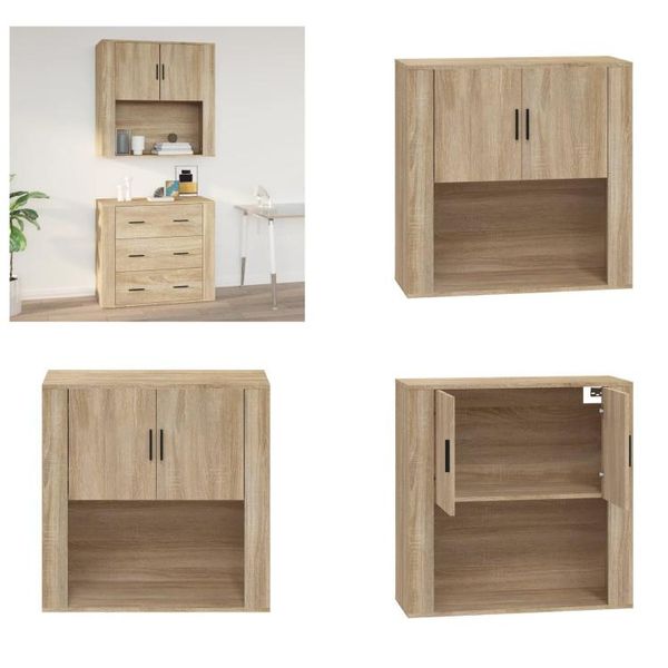 Vidaxl Armadio A Muro Rovere Sonoma 80X33X80 Cm Materiale Legno - Armadio A Muro - Armadio A Muro - Armadio A Muro - Armadio Galleggiante-image