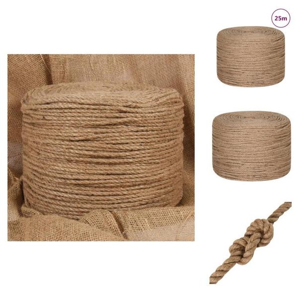 Vidaxl Corda Di Iuta Da 25 M Di Lunghezza E 6 Mm Di Spessore - Corde-image