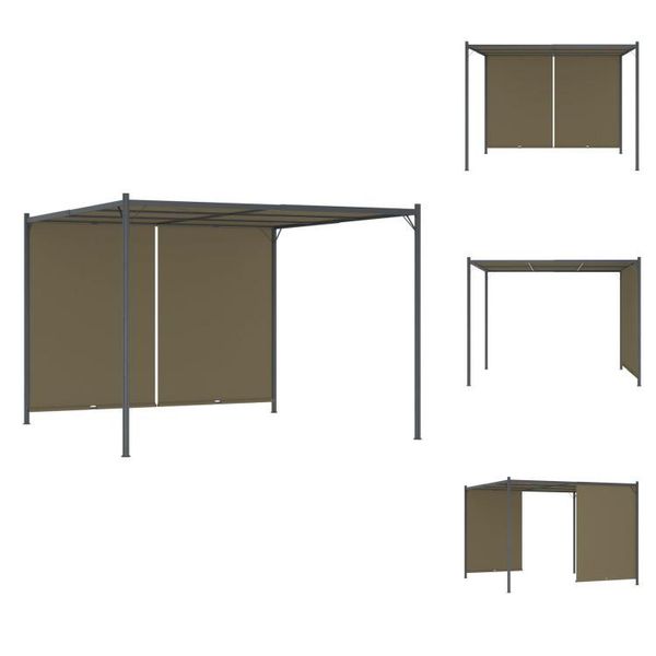 Vidaxl Pergola Da Giardino Con Tetto Estensibile 3X3 M Taupe 180 G/M² - Archi Di Rose, Graticci E Pergole-image