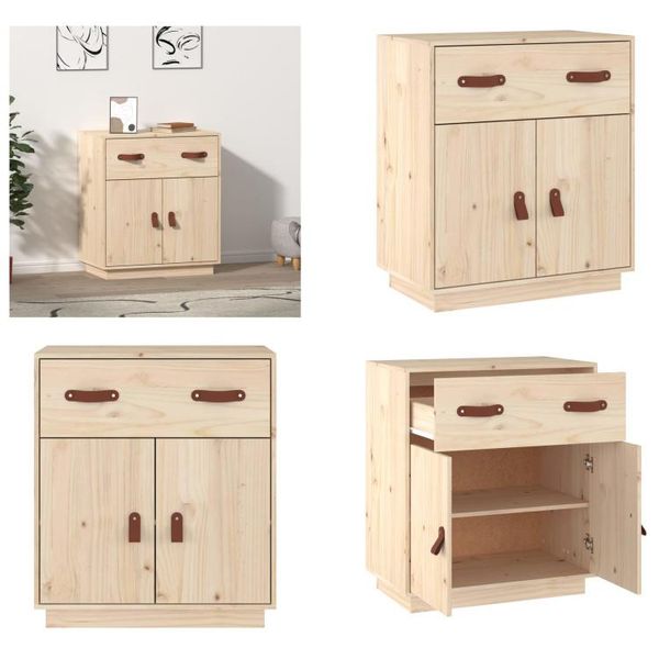 Vidaxl Credenza 65,5X40X75 Cm In Legno Massiccio Di Pino - Credenza - Credenza - Armadio - Mobile Contenitore-image