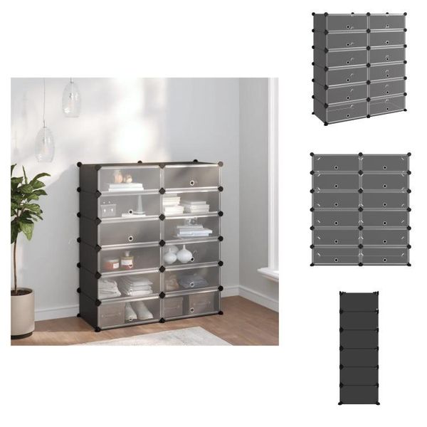 Vidaxl Scarpiera Nera 94,5X36,5X106 Cm Pp - Scarpiere E Armadietti-image