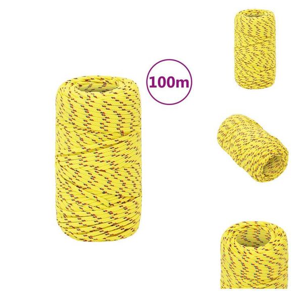 Vidaxl Corda Da Barca Gialla 2 Mm 100 M In Polipropilene - Corde-image