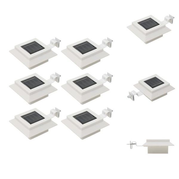 Vidaxl Luci Solari Da Esterno 6 Pezzi Led Quadrati 12 Cm Bianco - Illuminazione Da Esterno-image